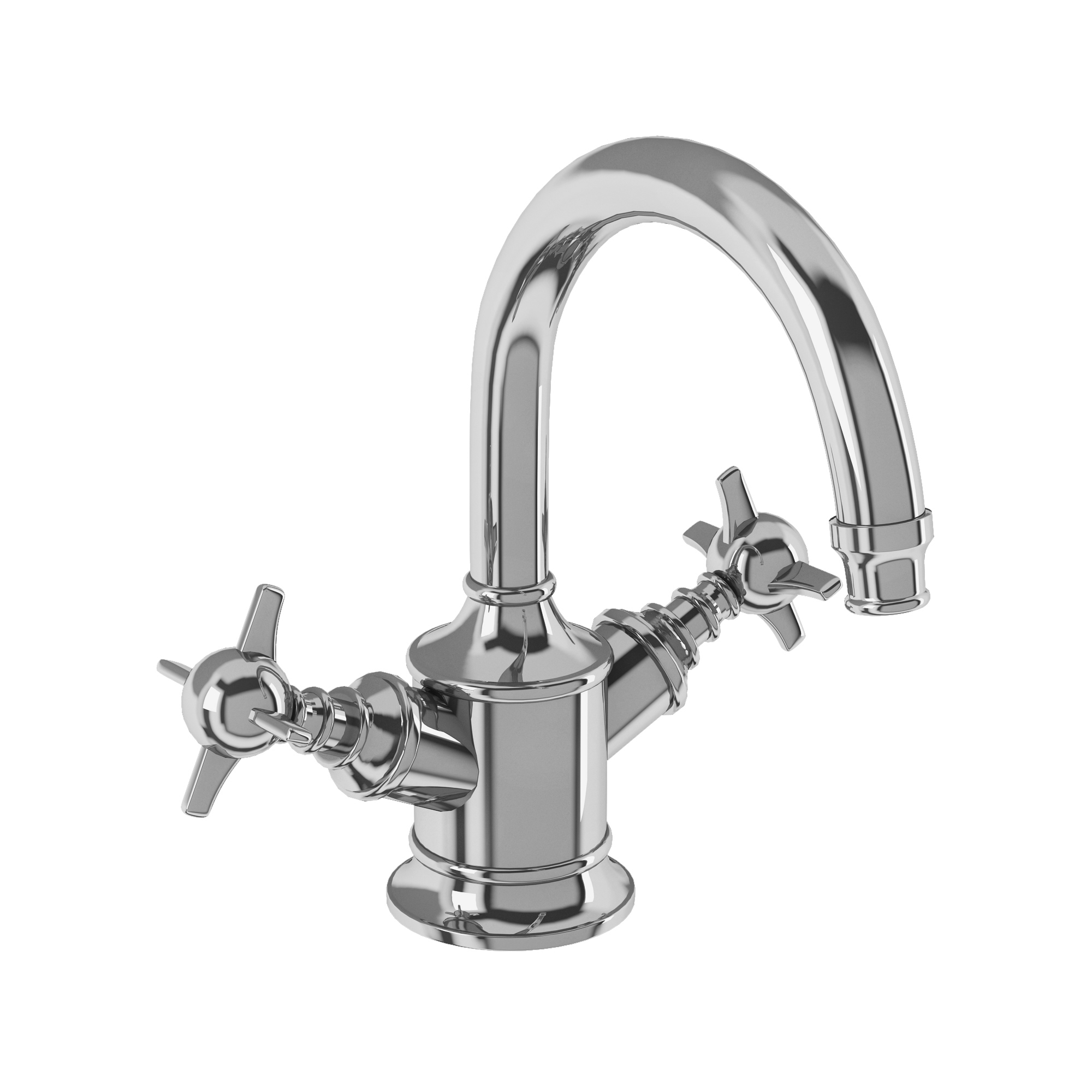 Arcade Dual-lever basin mixer without pop up waste - chrome - with tap handle