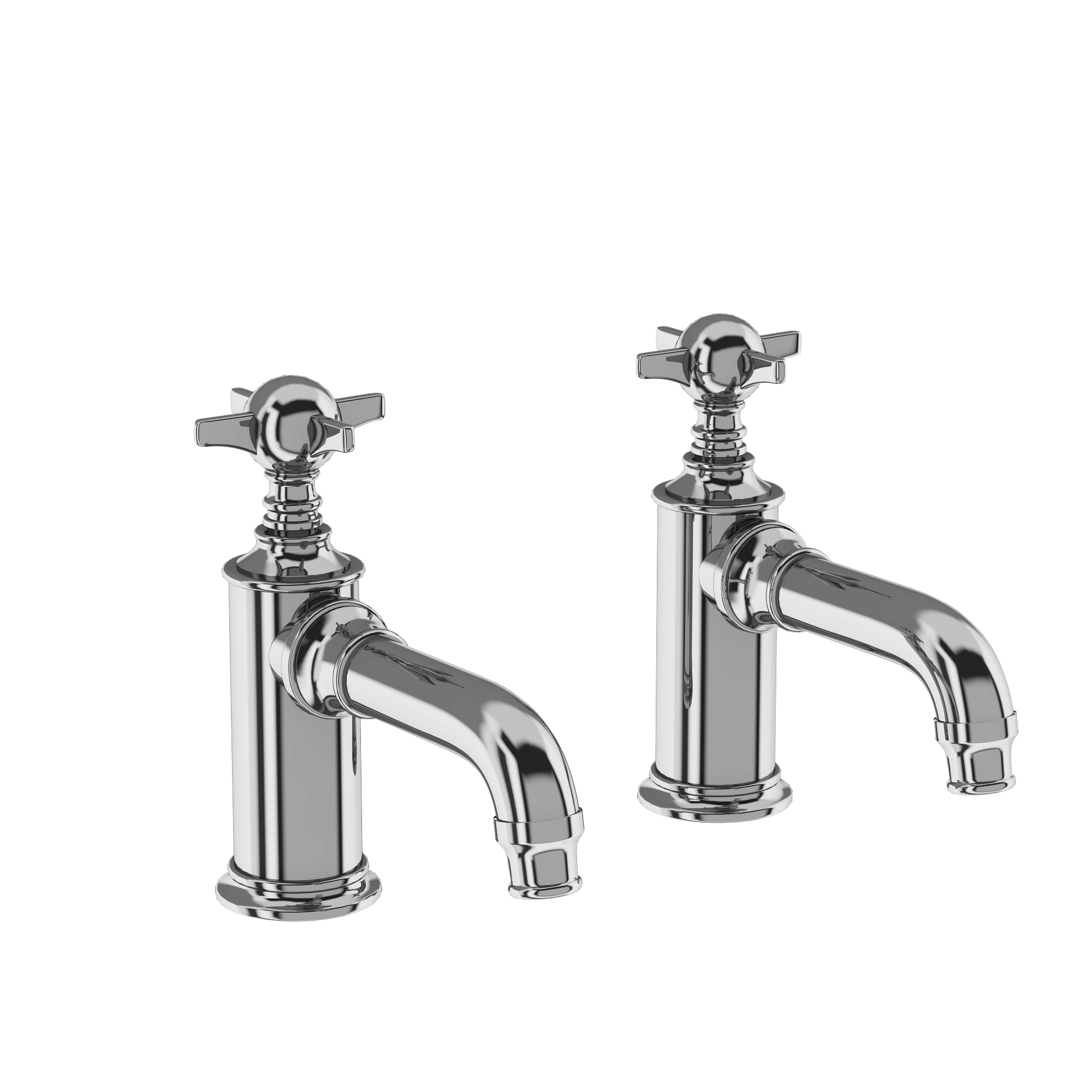 Arcade Basin pillar taps - chrome - with tap handle