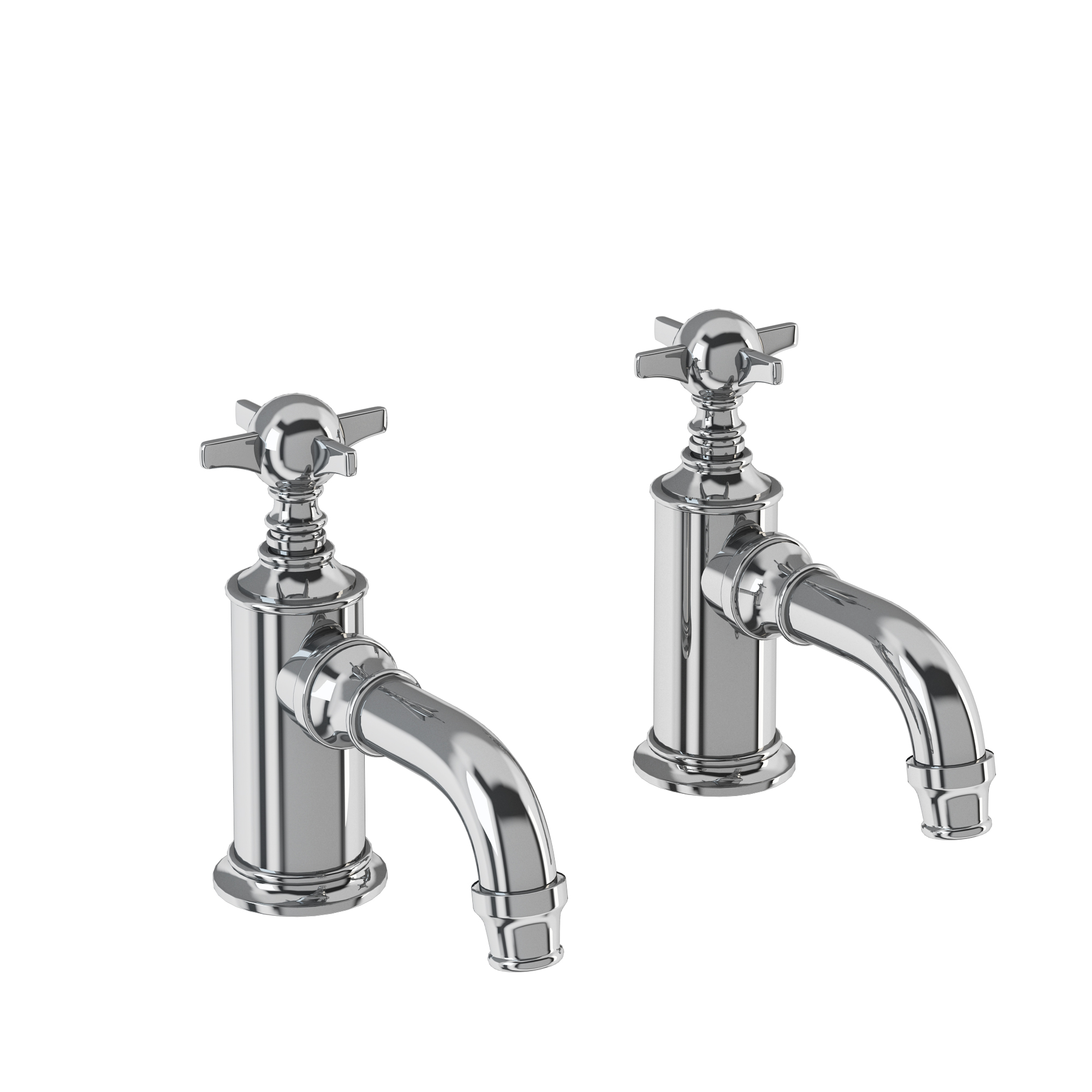 Arcade Cloakroom basin pillar taps - chrome - with tap handle
