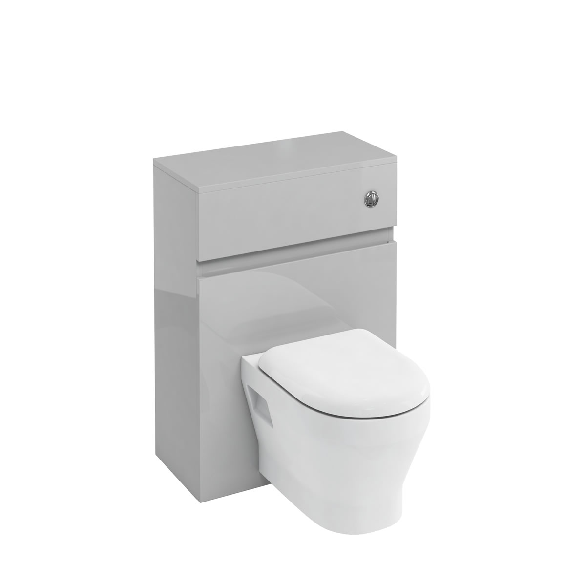 D30 wall hung WC unit with push button - light grey