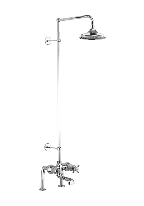 Tay Deck mounted Thermostatic two outlet twin control bath shower mixer 