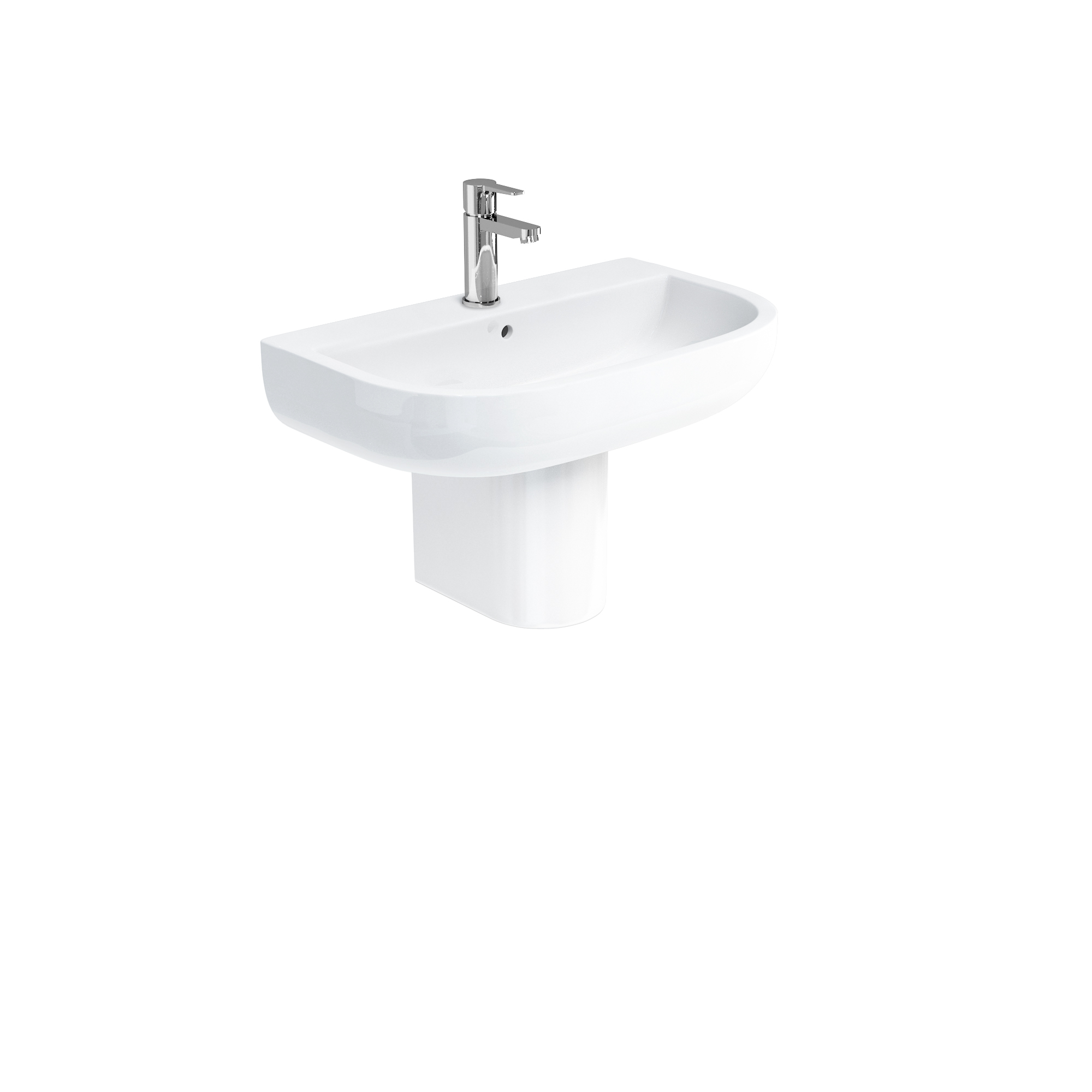 Compact 650 basin and round fronted semi pedestal