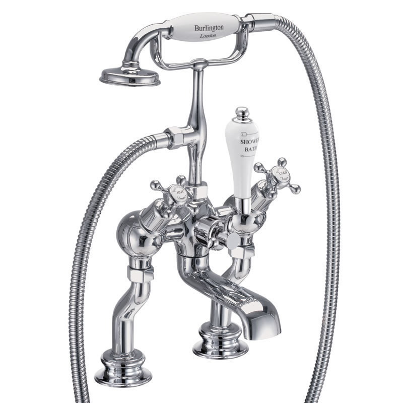 Claremont Regent angled bath shower mixer - deck mounted
