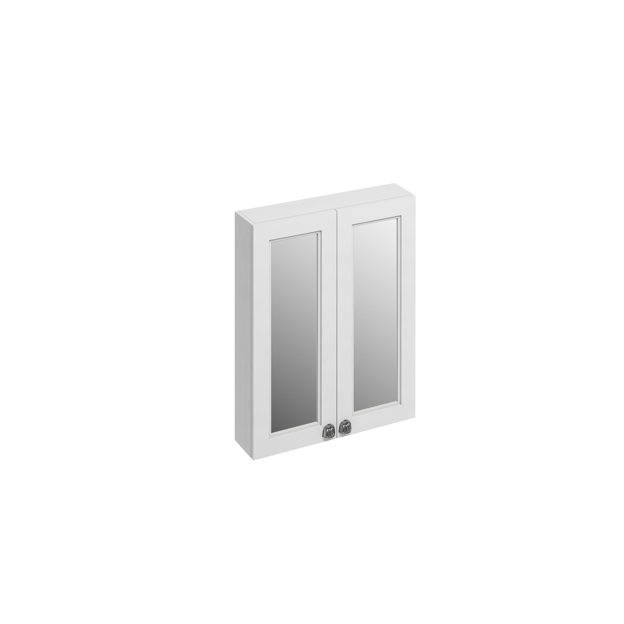 60 Double Door Mirror Wall Unit - Matt White