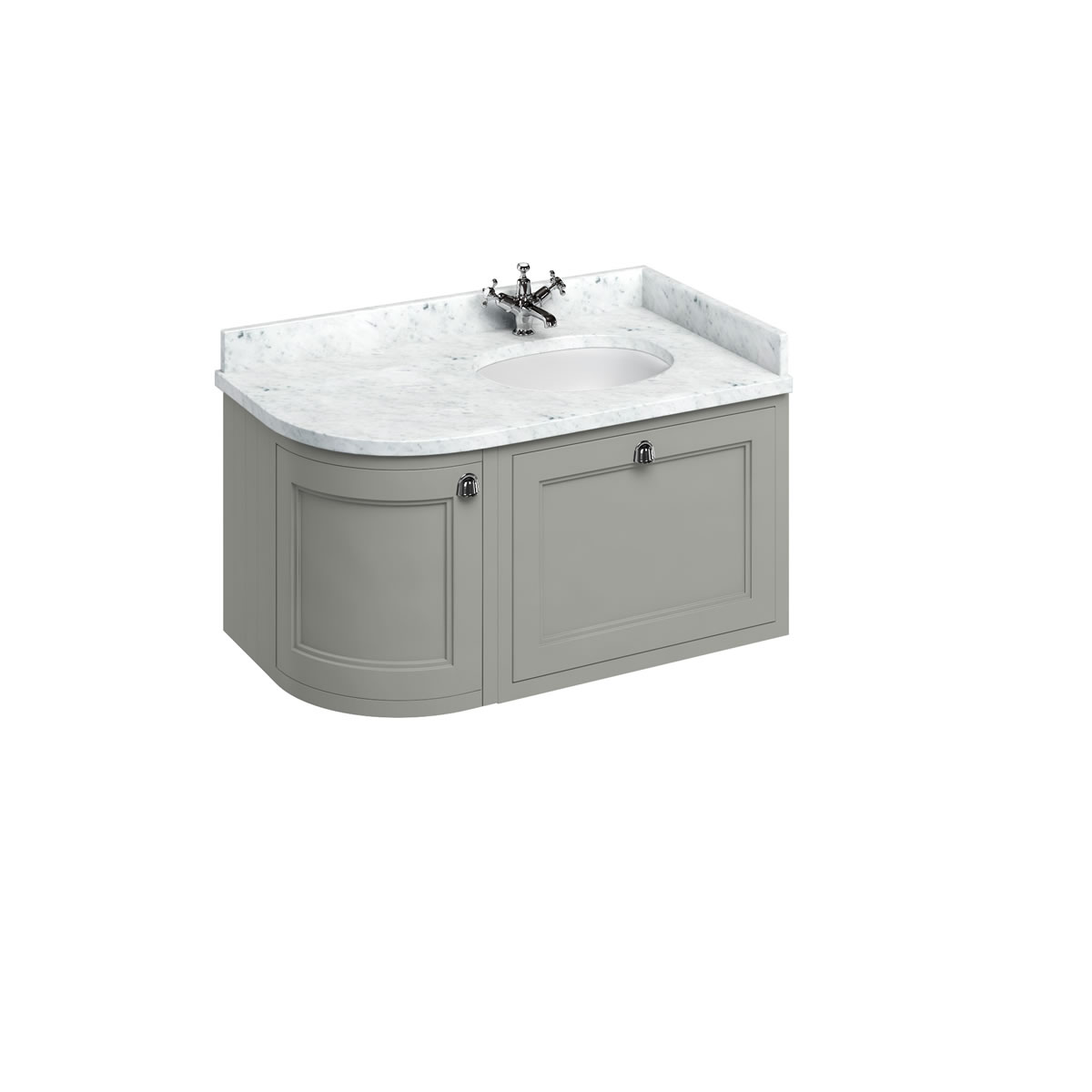 100 Wall Hung Right Hand Vanity unit with Drawer