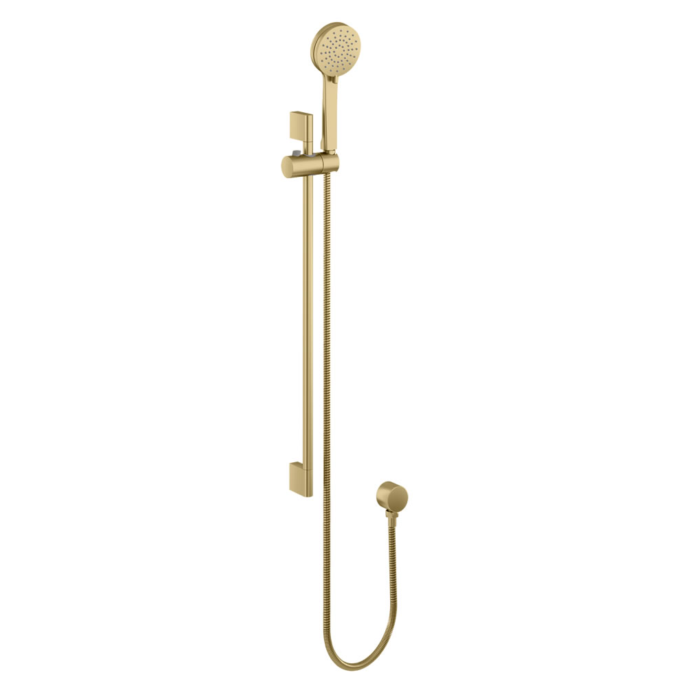 Hoxton shower set with outlet elbow brushed brass