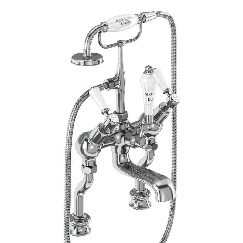 Kensington Regent angled bath shower mixer - deck mounted