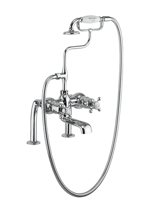 Tay Deck mounted Thermostatic two outlet twin control bath shower mixer 