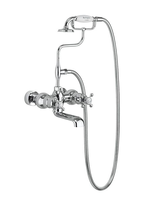 Tay Wall mounted Thermostatic two outlet twin control bath shower mixer 