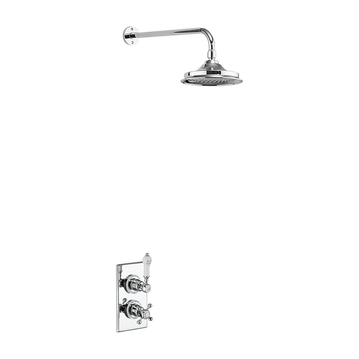 Trent Thermostatic Single Outlet Concealed Shower Valve with Fixed Shower Arm with 6 inch rose
