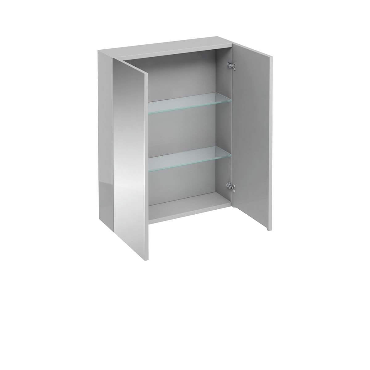 600 double mirrored door wall cabinet - Light grey