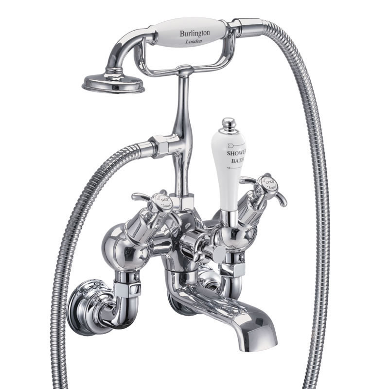 Anglesey Regent angled bath shower mixer - wall mounted