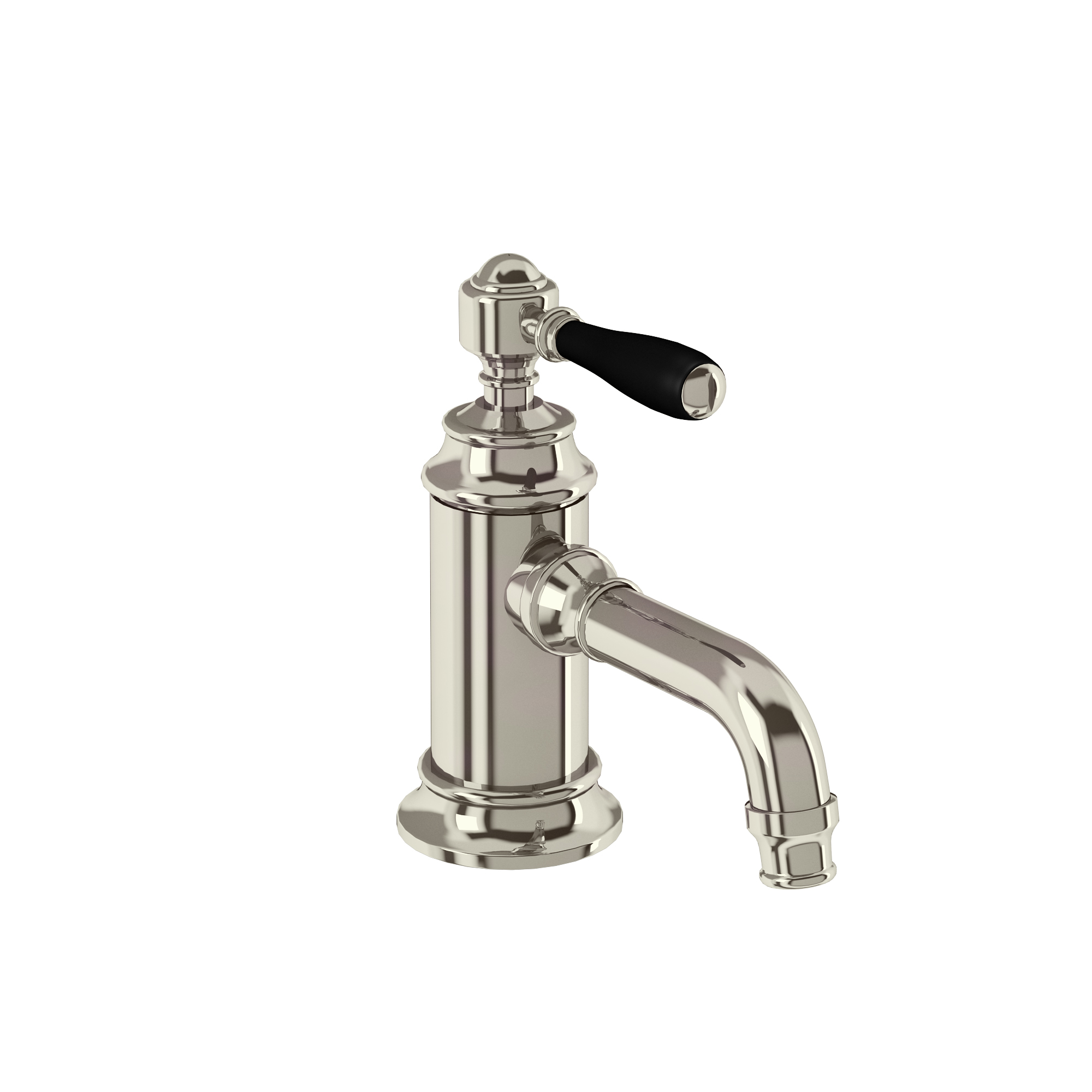 Arcade Single-lever basin mixer without pop up waste - nickel - with black lever