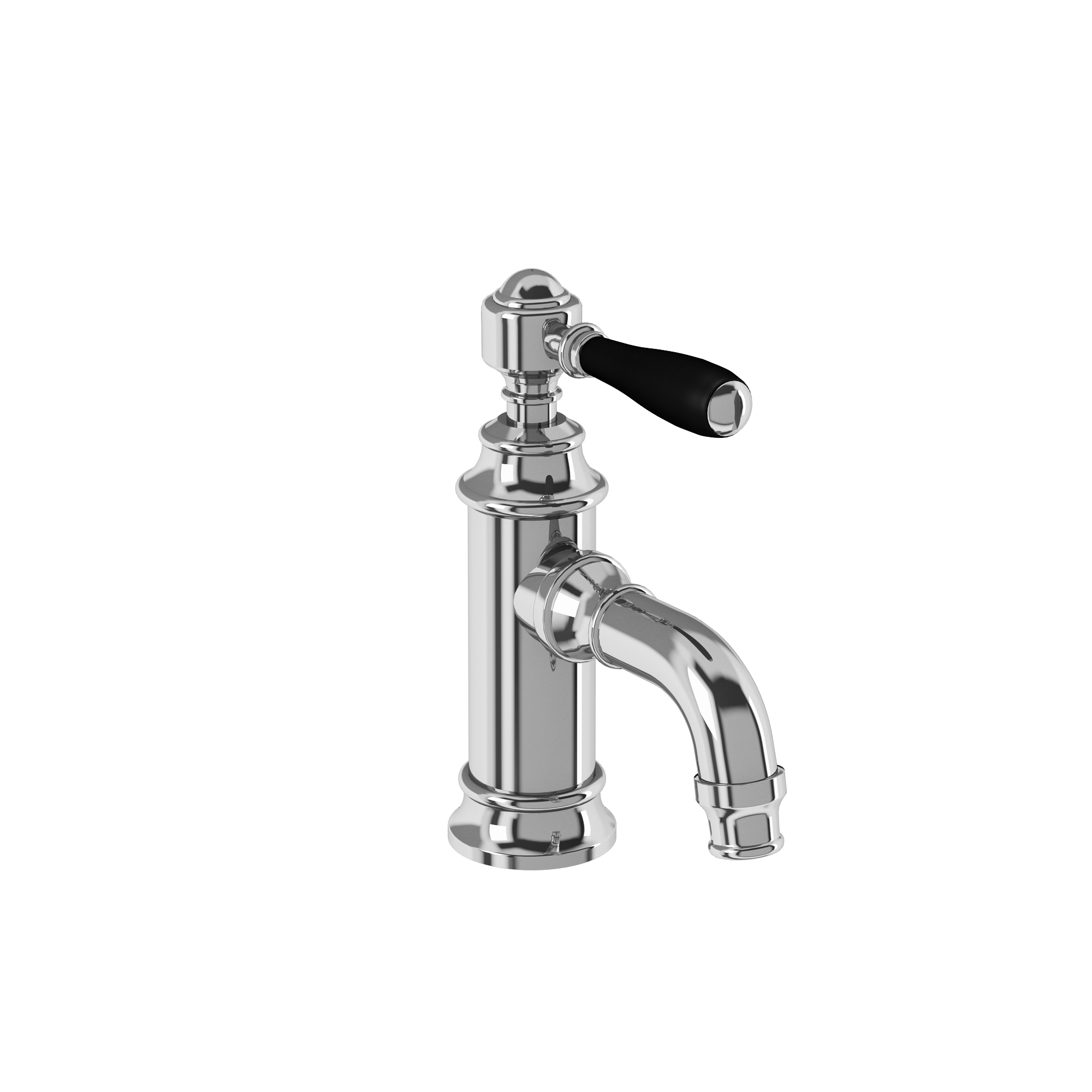 Arcade Mini single-lever basin mixer without pop up waste - chrome - with black lever