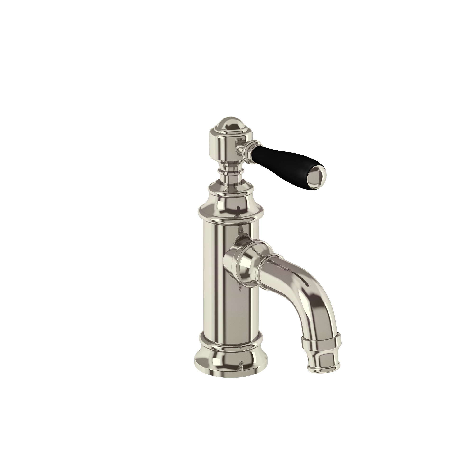 Arcade Mini single-lever basin mixer without pop up waste - nickel - with black lever