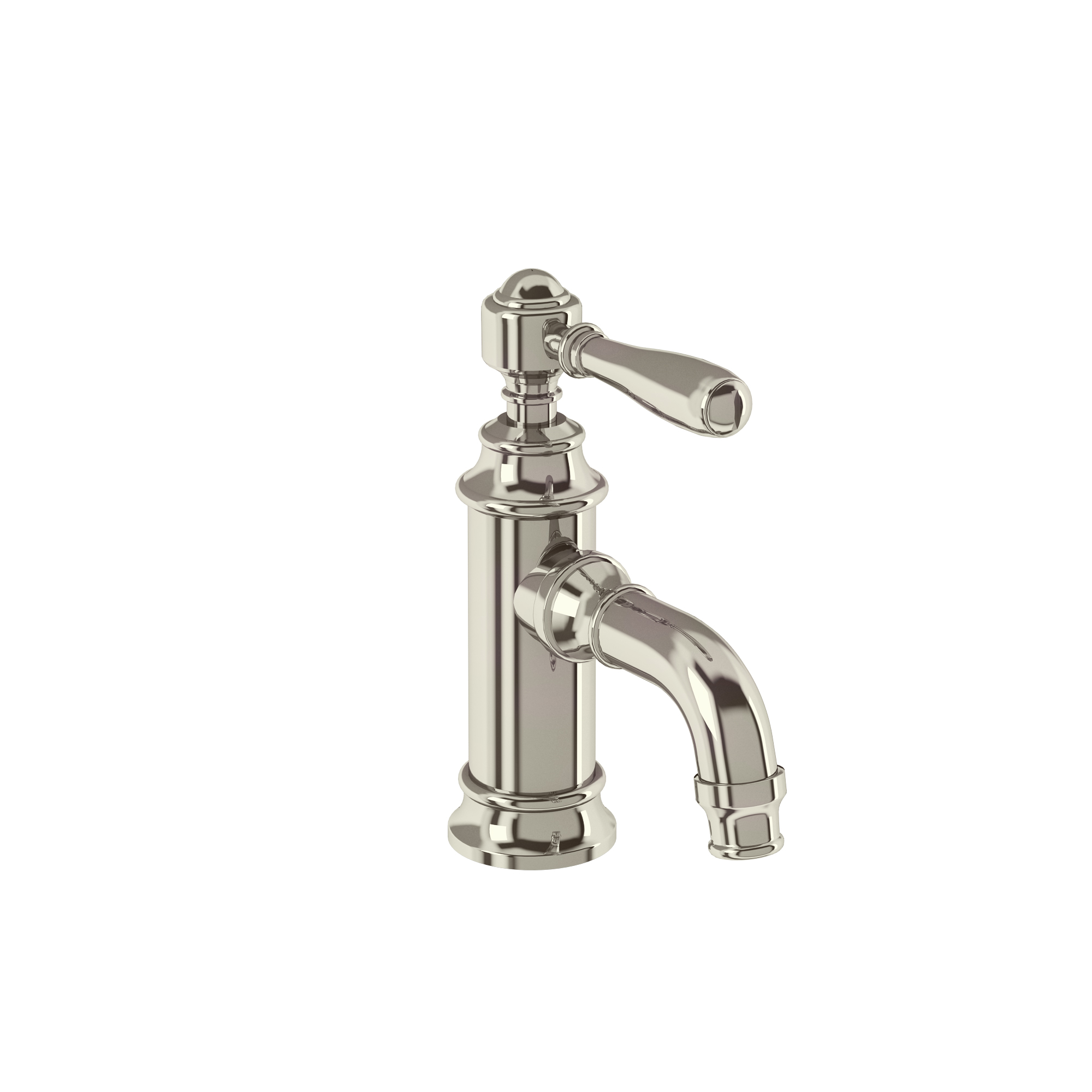 Arcade Mini single-lever basin mixer without pop up waste - nickel - with brass lever
