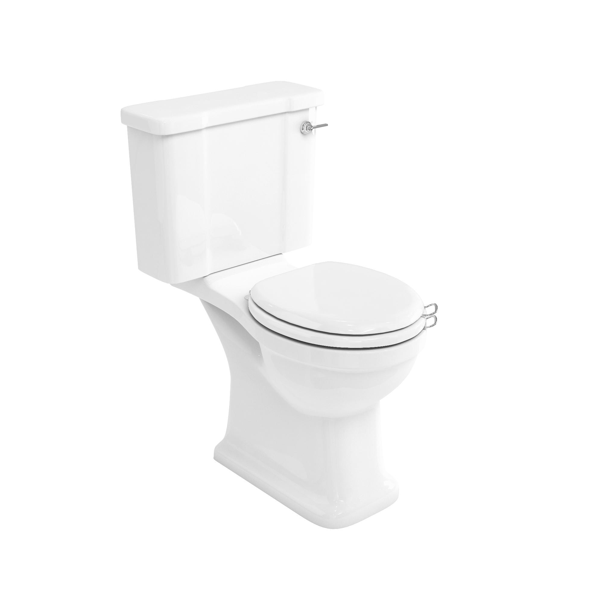 Arcade Open back close-coupled pan and dual flush cistern - chrome