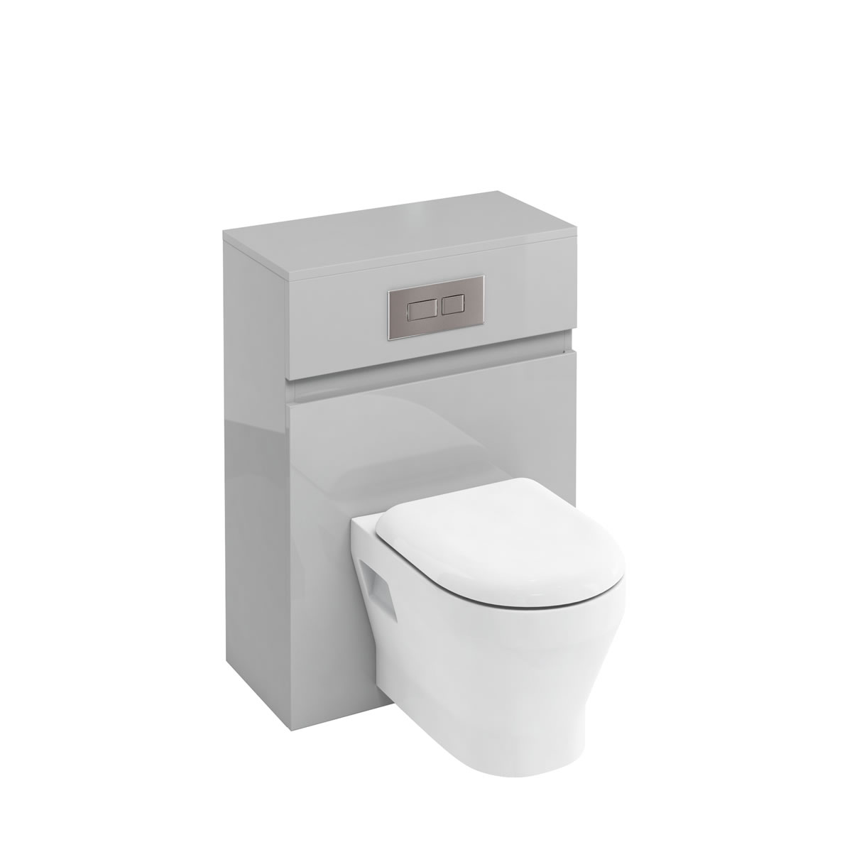 D30 wall hung WC unit with flush plate - light grey