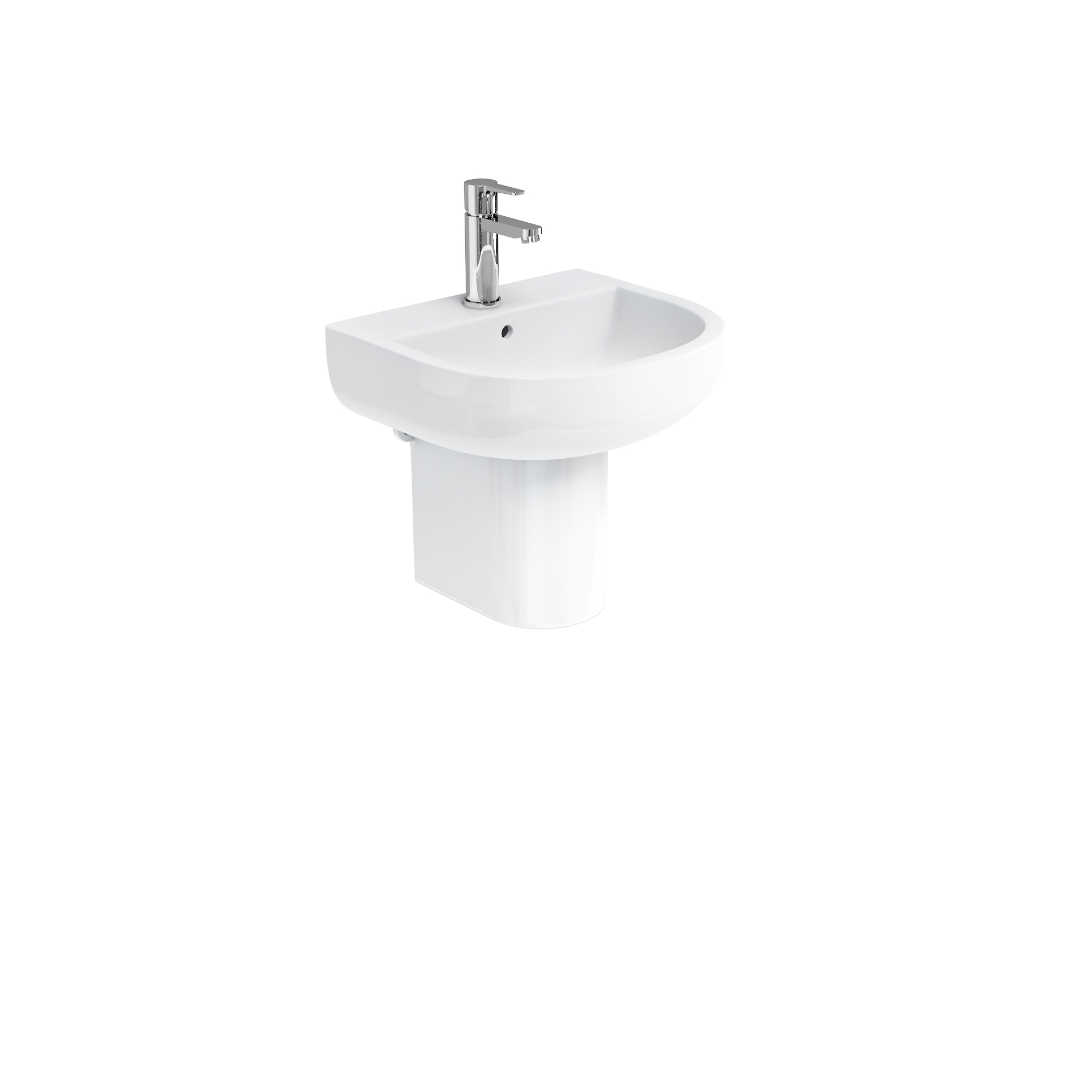 Compact 450 basin and round fronted semi pedestal