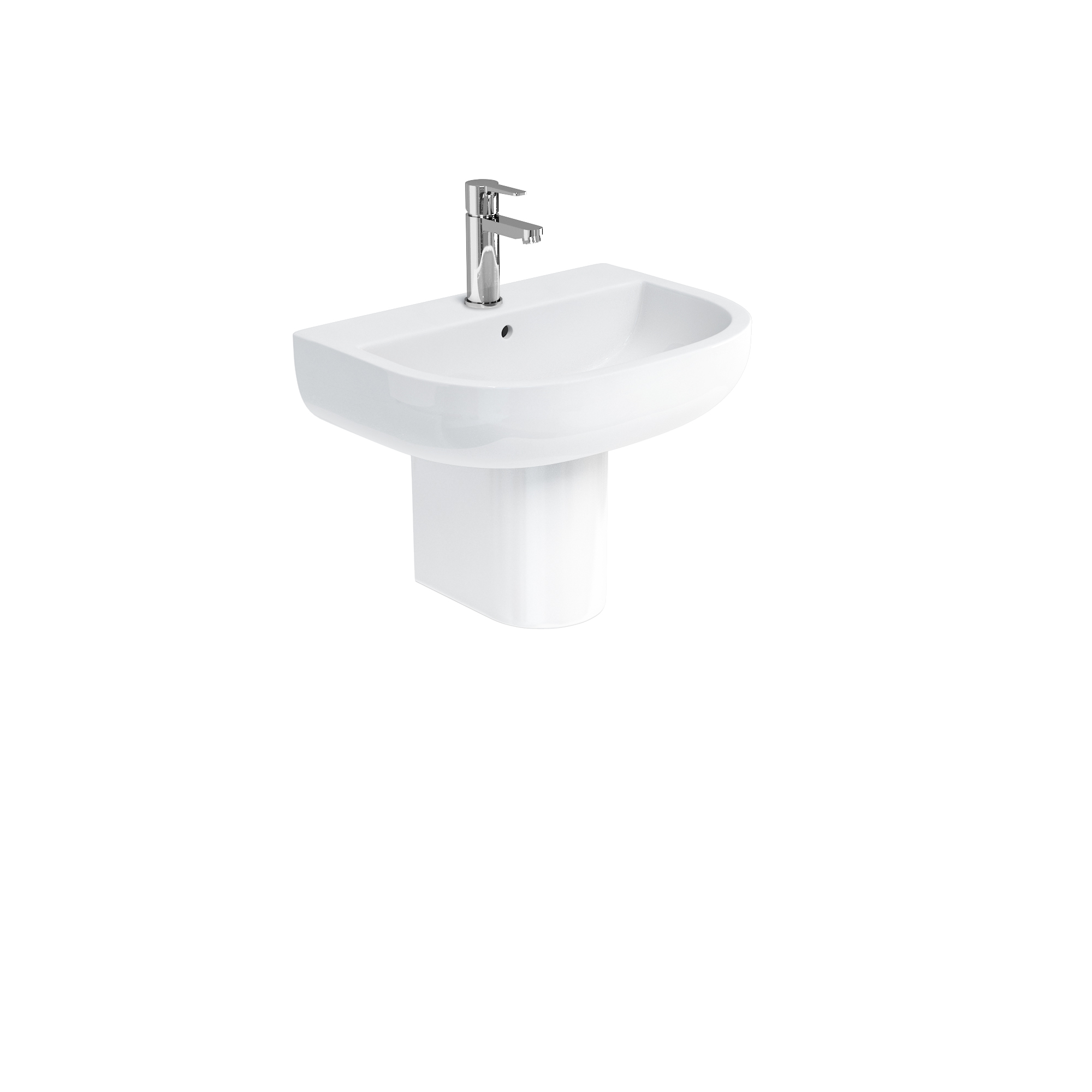 Compact 550 basin and round fronted semi pedestal