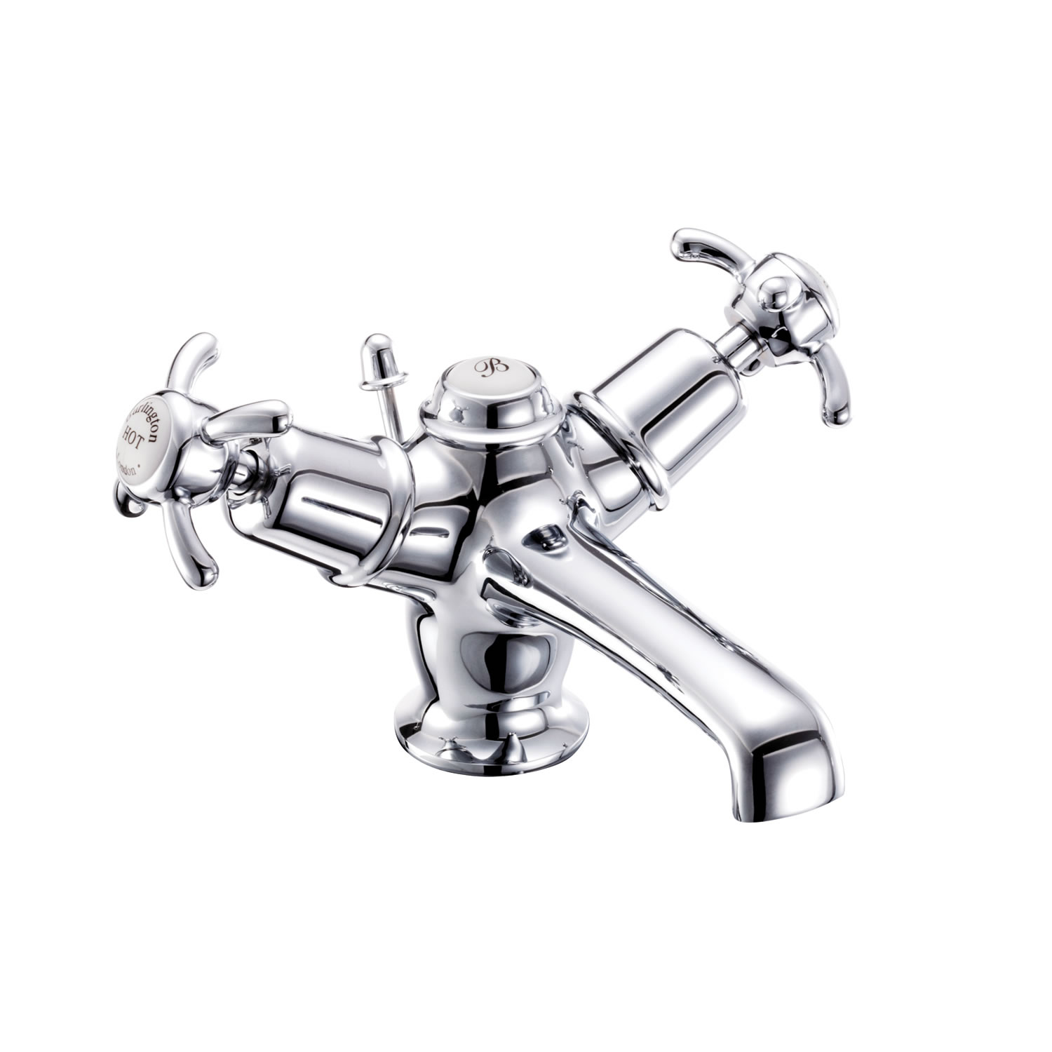 Anglesey basin mixer with low central indice with pop-up waste