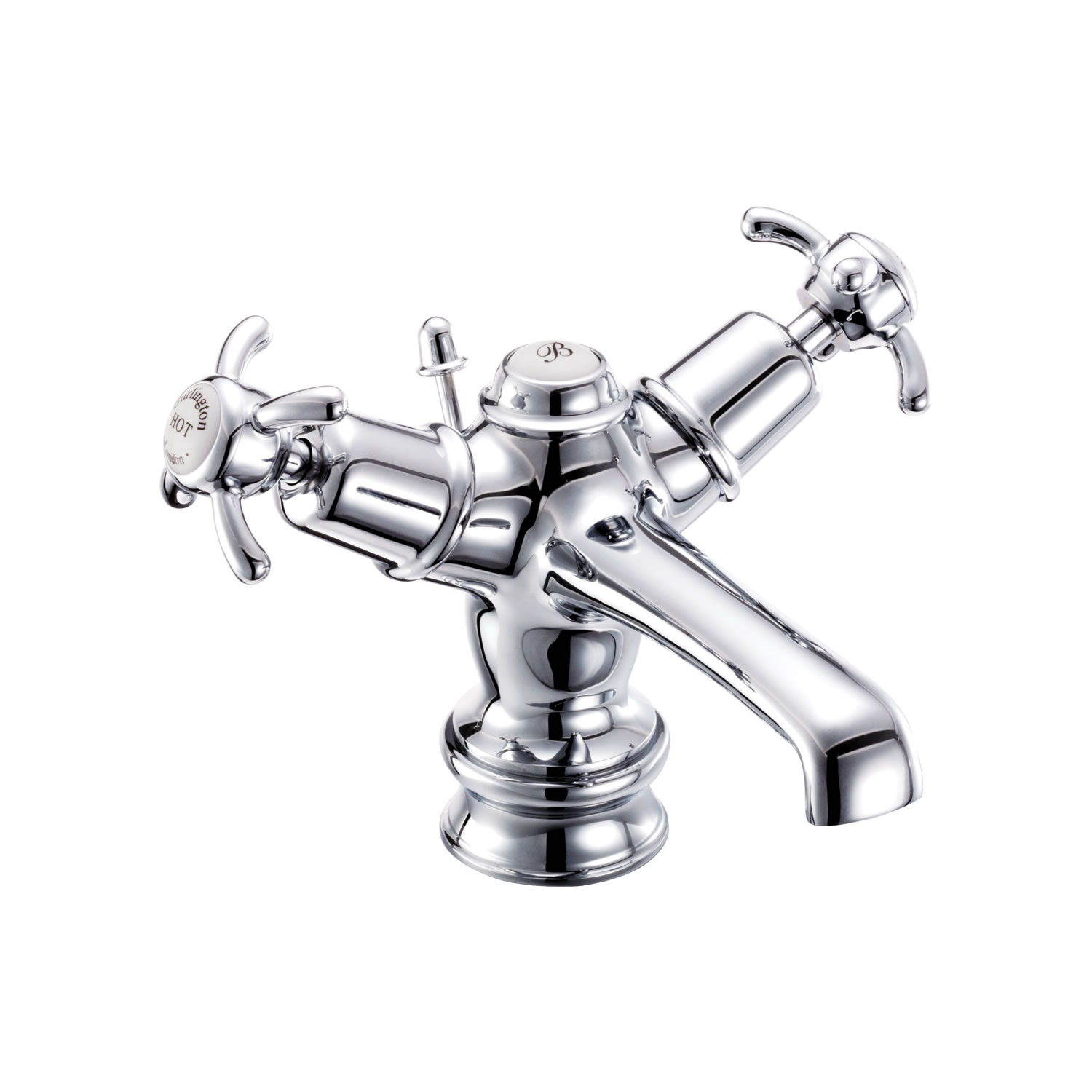 Anglesey Regent basin mixer with low central indice with pop-up waste