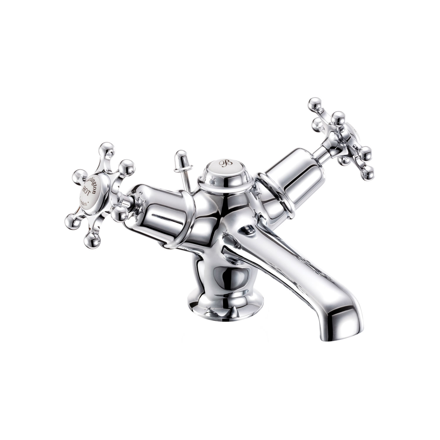 Birkenhead basin mixer with low central indice with pop-up waste