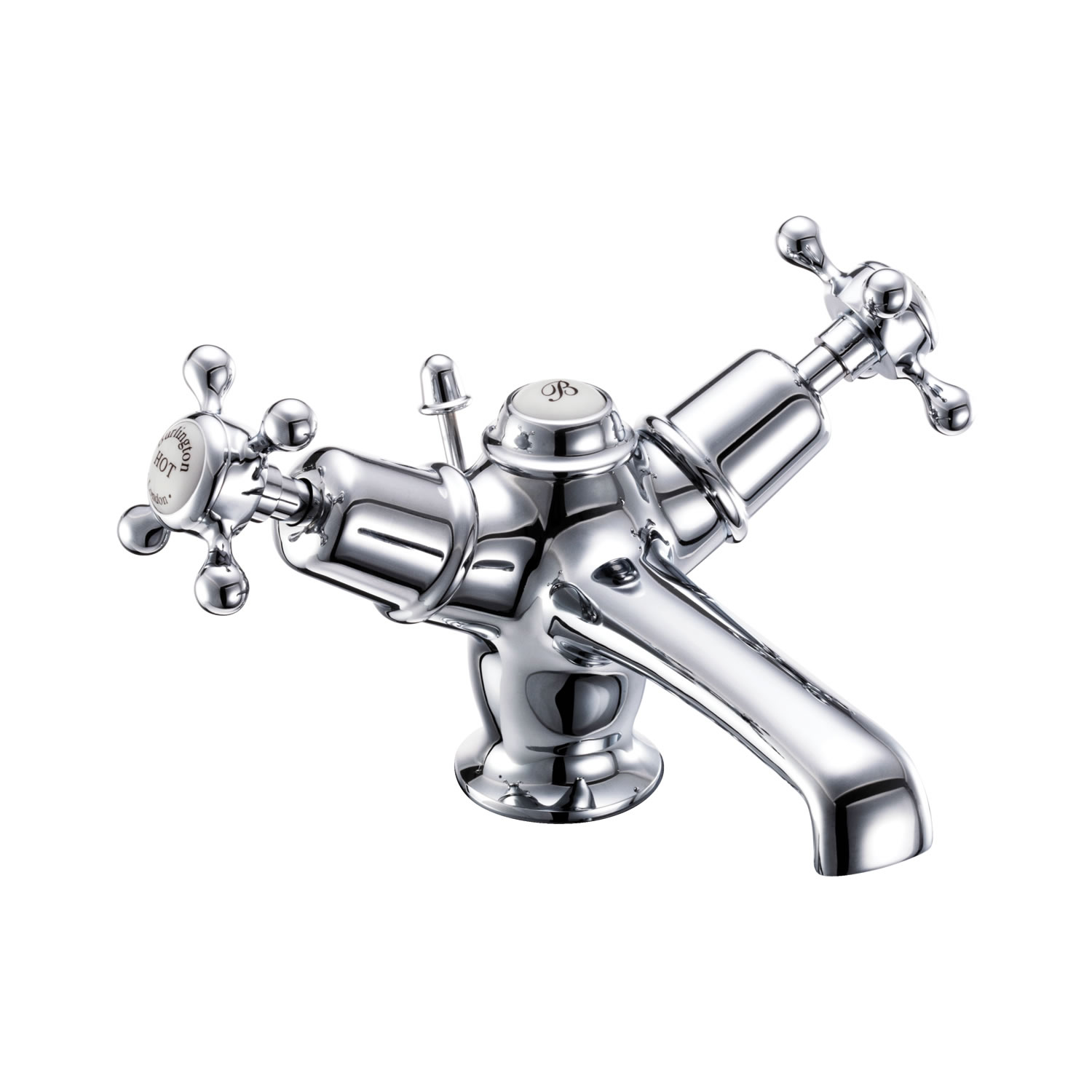 Claremont basin mixer with low central indice with pop-up waste