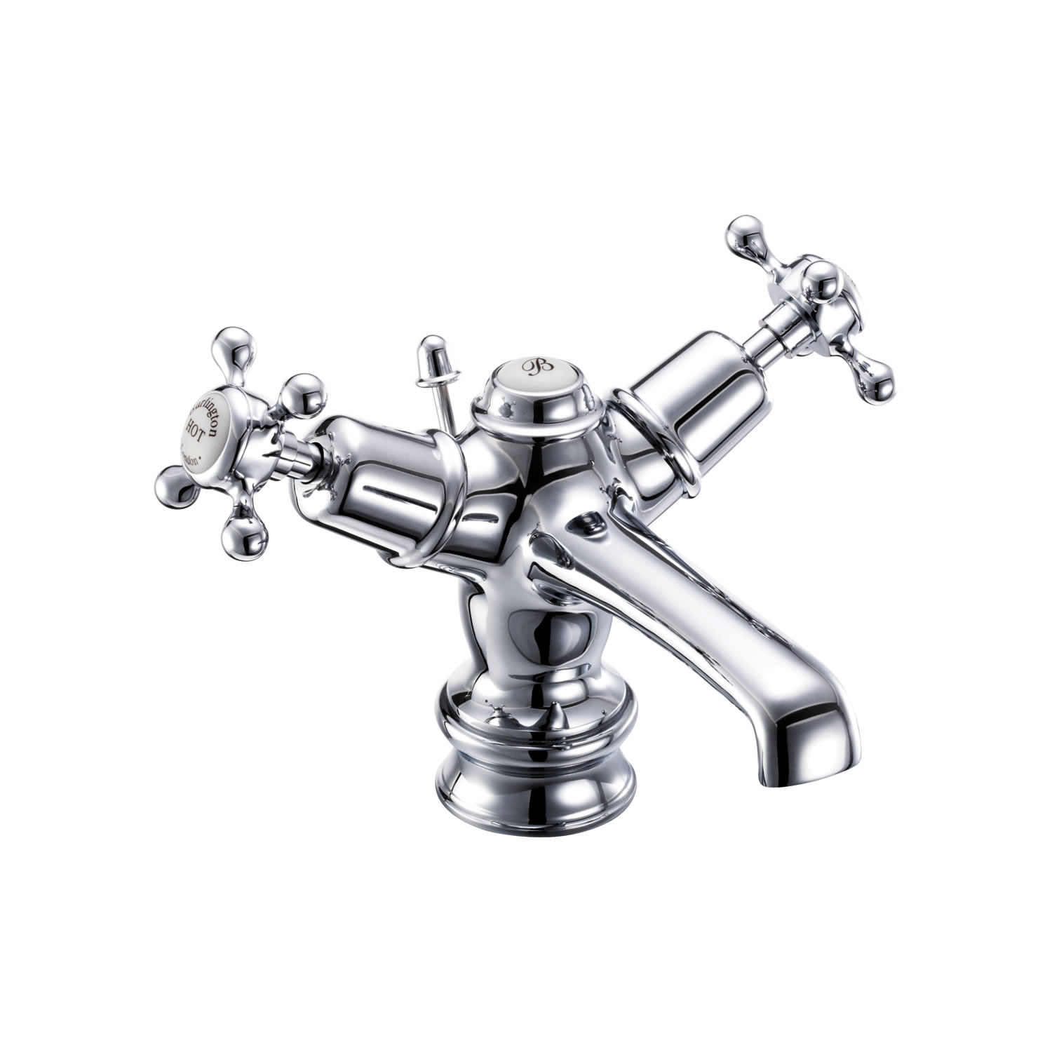 Claremont Regent basin mixer with low central indice with pop-up waste