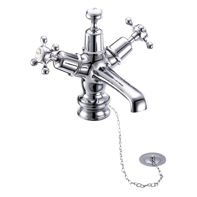 Claremont Regent basin mixer with plug and chain waste