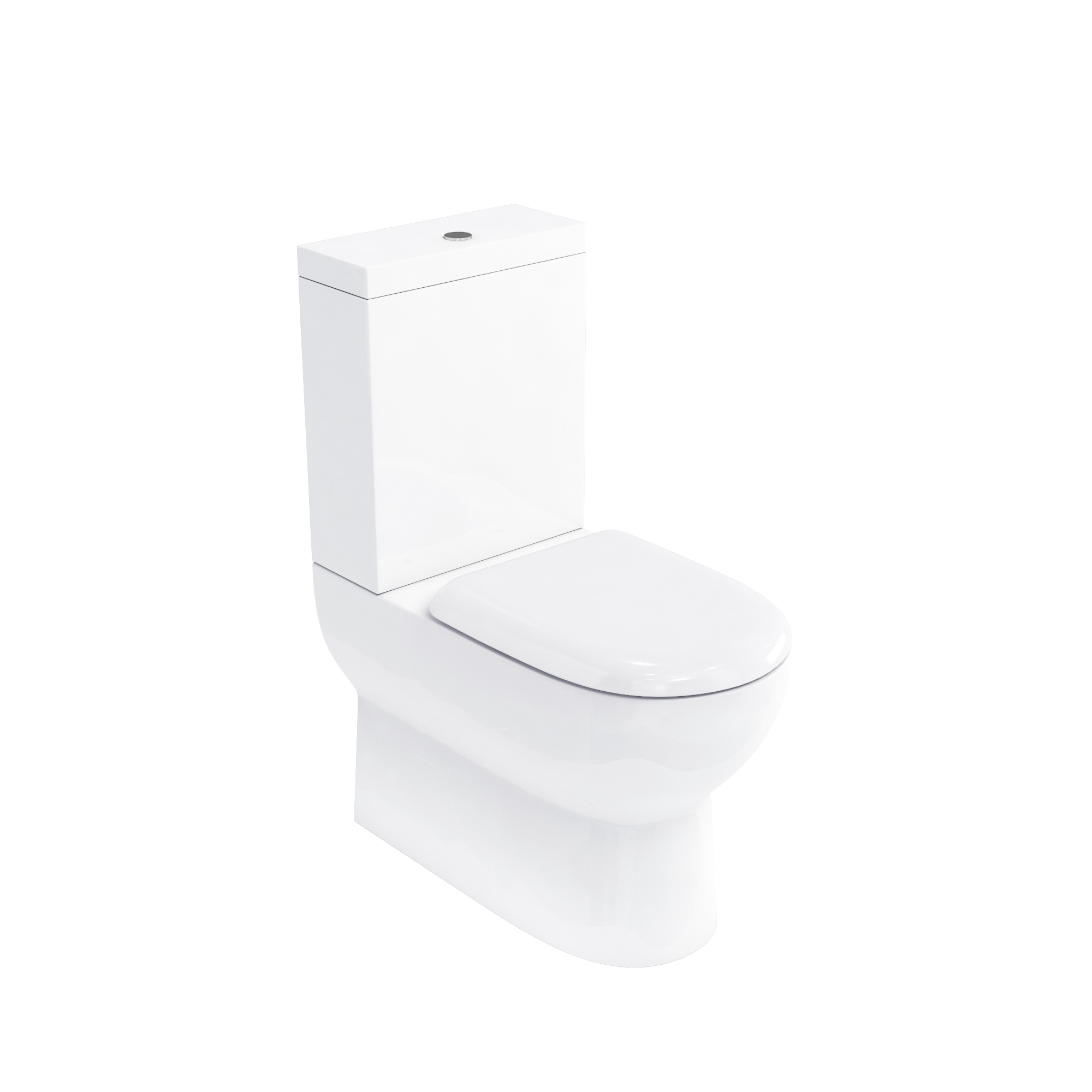 Compact close coupled WC (back to wall) with cistern & soft close seat