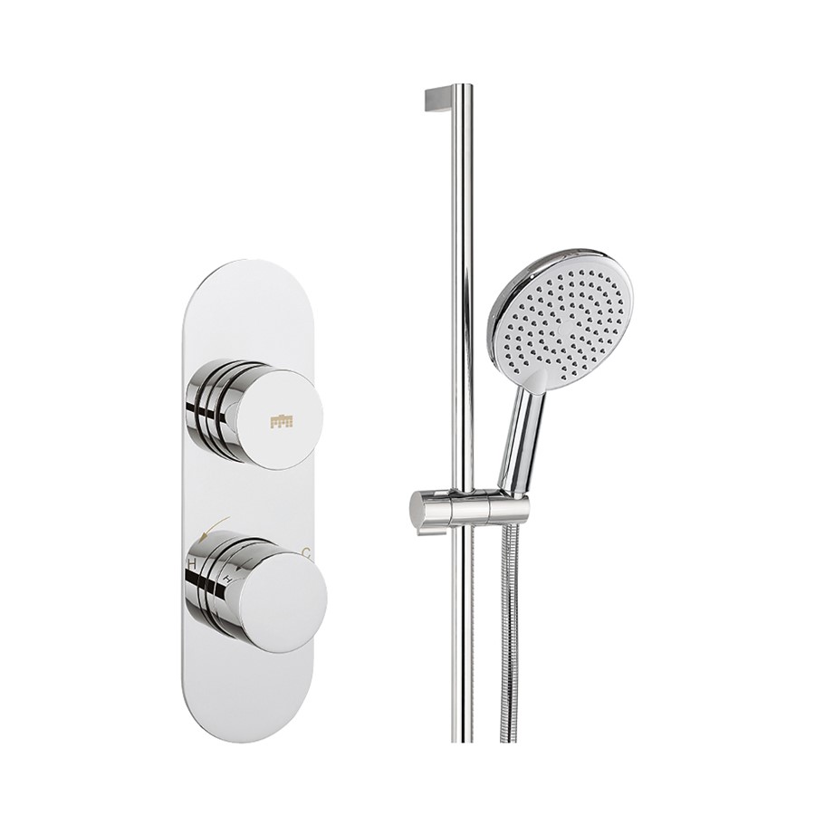 Dial Central Trim Single Outlet Thermostatic Shower Valve with Sl