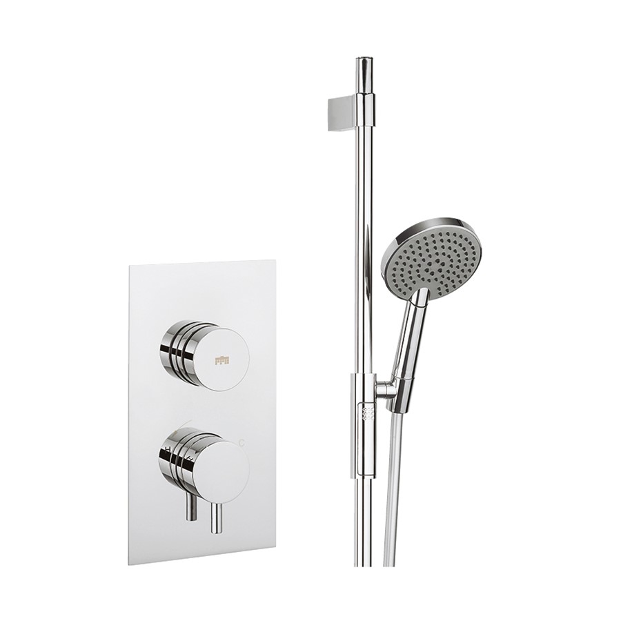 Dial Kai Lever Trim Single Outlet Thermostatic Shower Valve with Slide Rail & 3 Mode Handset