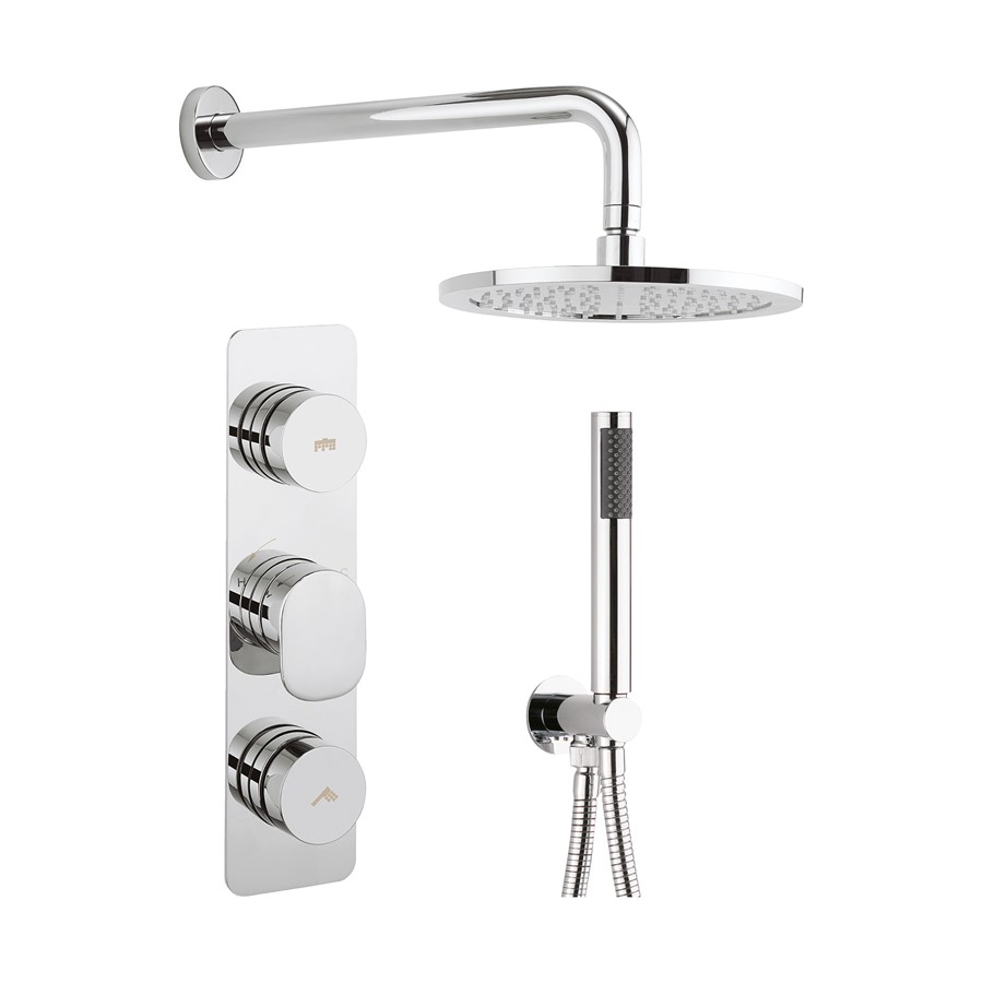 Dial Pier Trim Thermostatic Shower Valve with 2 Way Diverter, Wal