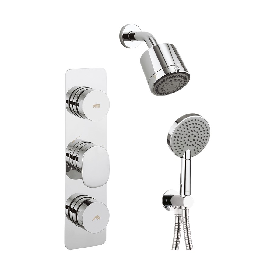 Dial Pier Trim Thermostatic Shower Valve with 2 Way Diverter, Wal
