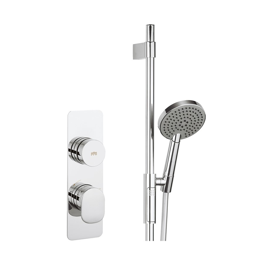 Dial Pier Trim Single Outlet Thermostatic Shower Valve with Slide