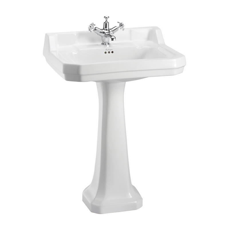 Edwardian 61cm basin and standard pedestal