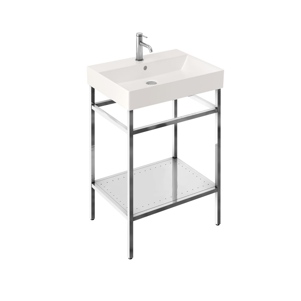 Frame stand for 600 basin - polished stainless steel