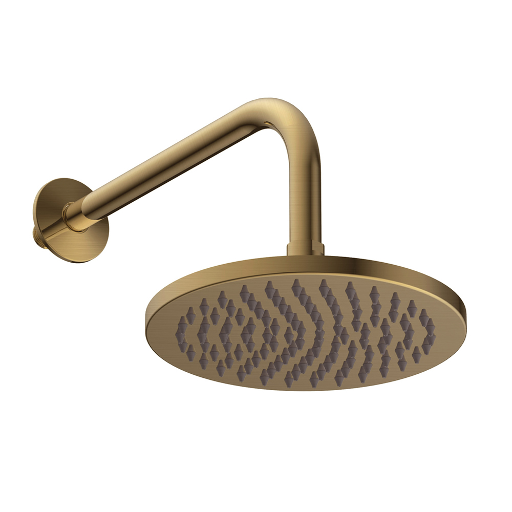 Hoxton 290mm Rain shower head and arm Brushed Brass