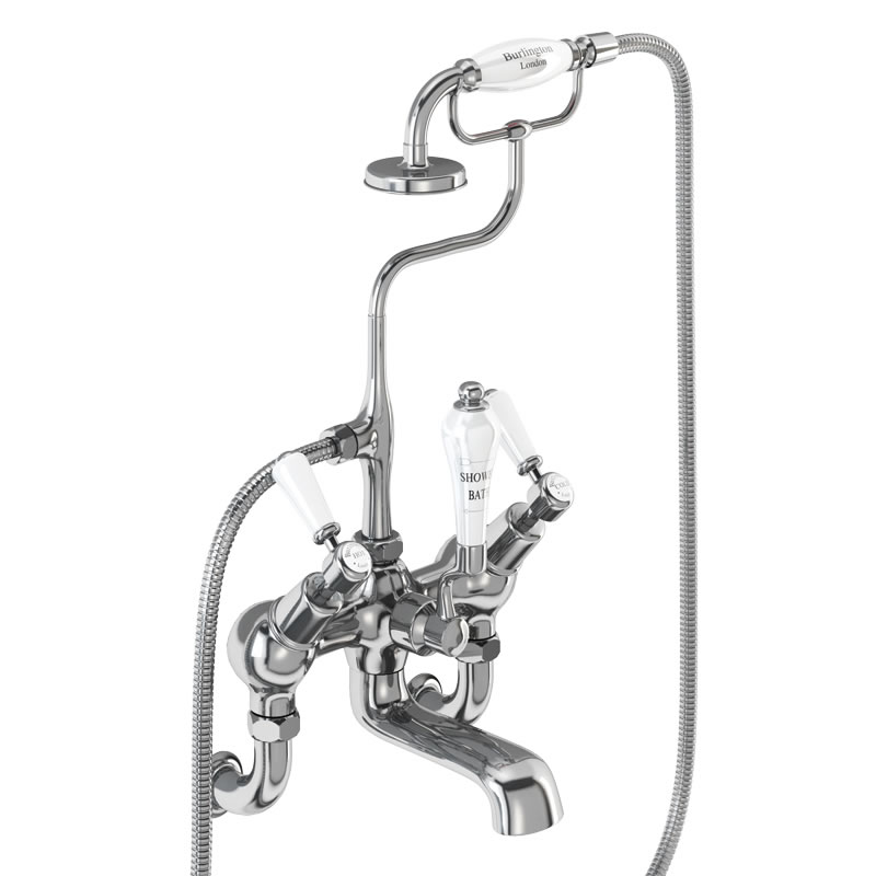 Kensington angled bath shower mixer - wall mounted