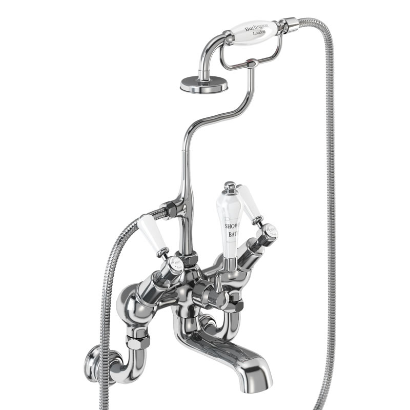 Kensington Regent angled bath shower mixer - wall mounted