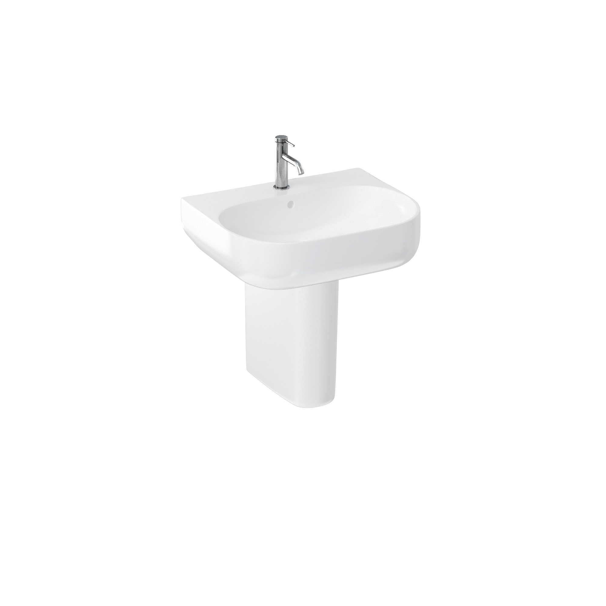 Milan 600mm basin with semi pedestal