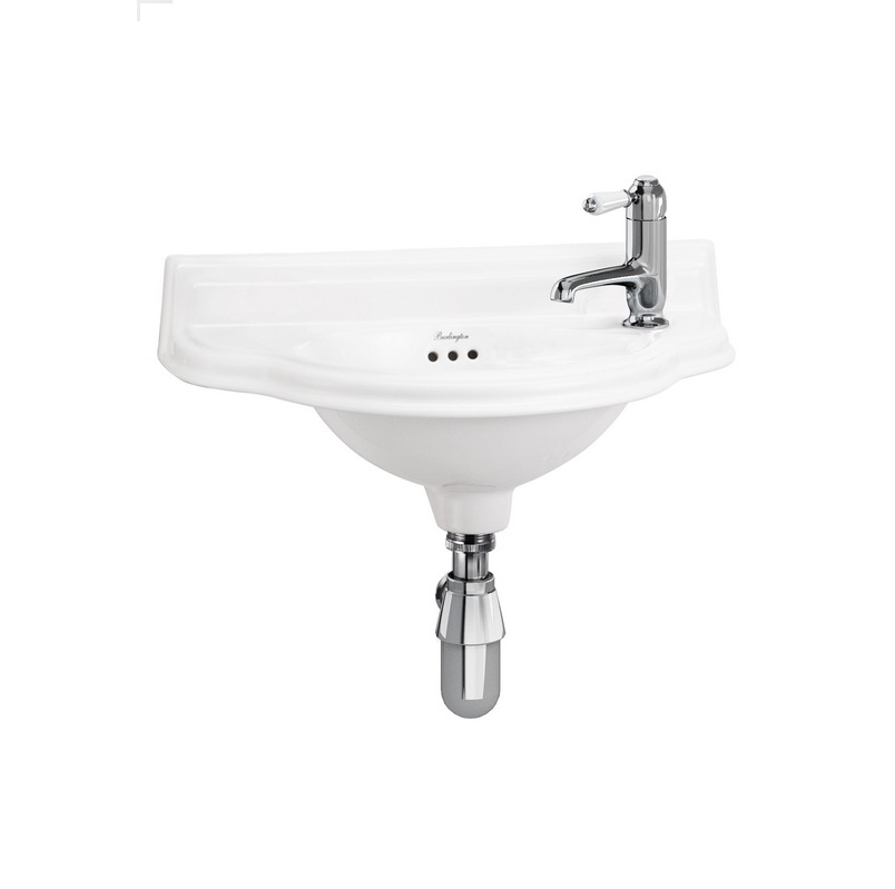 Small 50.5cm curved front cloakroom basin