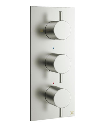 MPRO Thermostatic Shower Valve with 2 Way Diverter Brushed Stainless Steel Effect