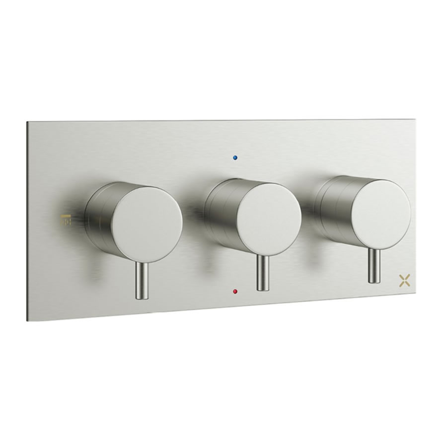 MPRO Thermostatic Shower Valve with 2 Way Diverter Landscape Brushed Stainless Steel Effect