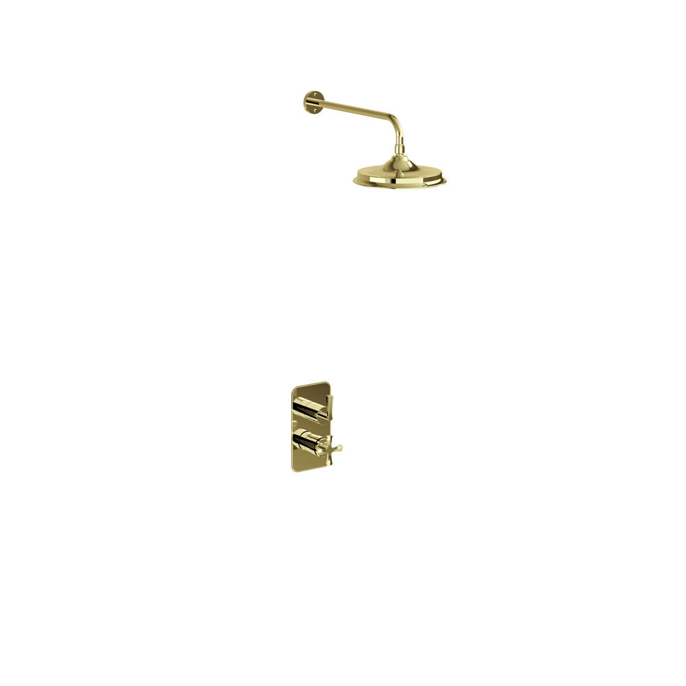 Riviera Shower valve with fixed shower head - gold
