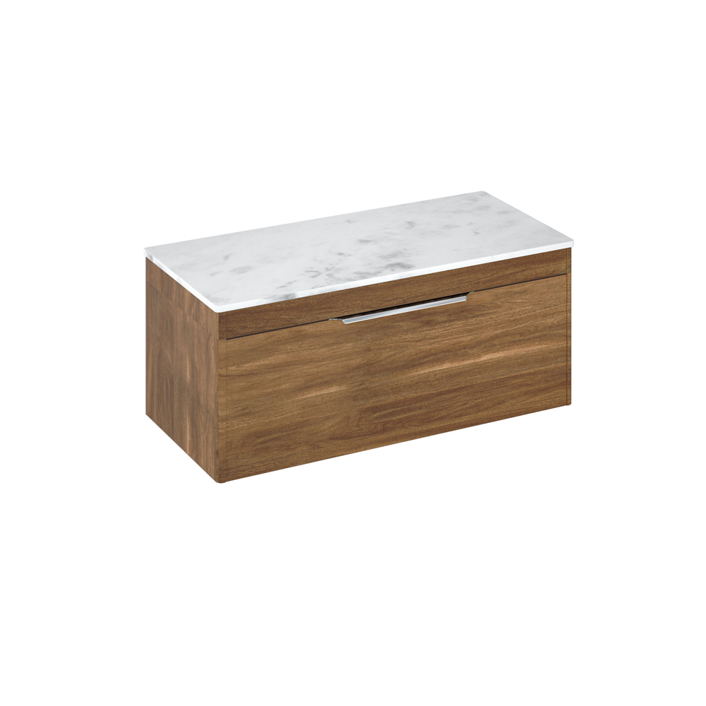 Shoreditch 100cm single drawer Caramel with Carrara White Worktop