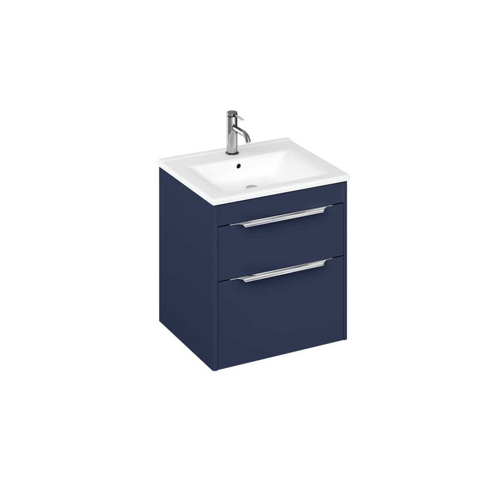 Shoreditch 550mm Double Drawer Blue and basin