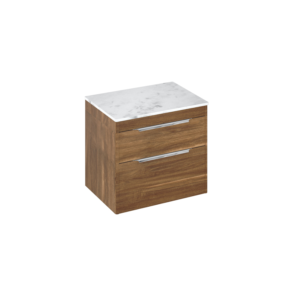 Shoreditch 65cm double drawer Caramel With Carrara White Worktop