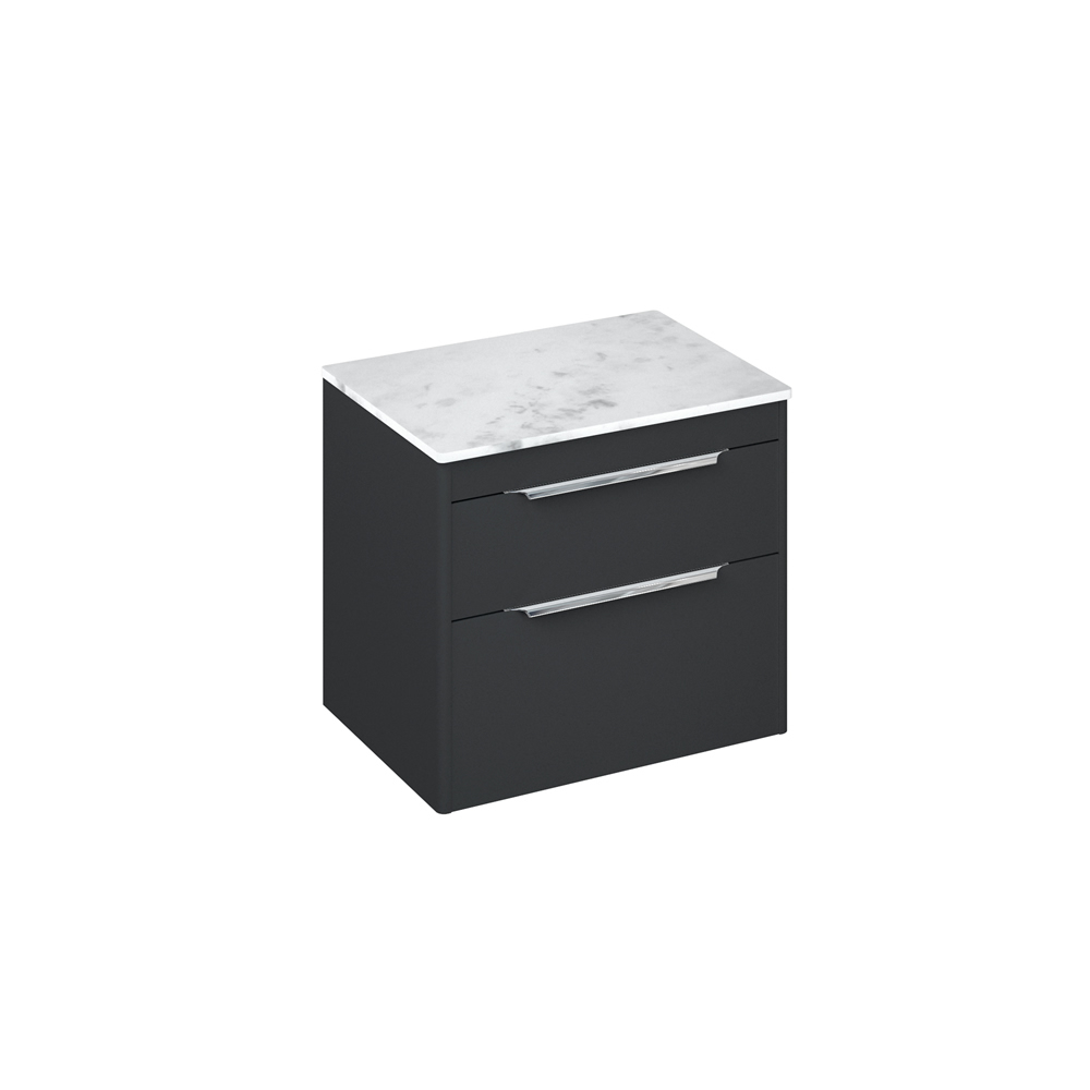 Shoreditch 65cm double drawer Matt Grey With Worktop